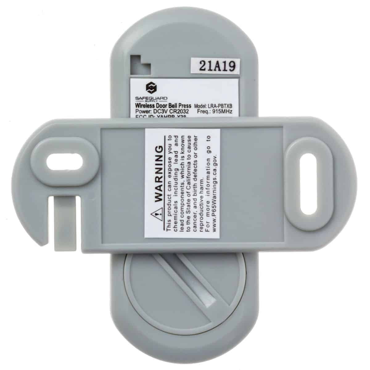 Safeguard Supply LRA-PBTX-L Wireless Doorbell Button Transmitter, White