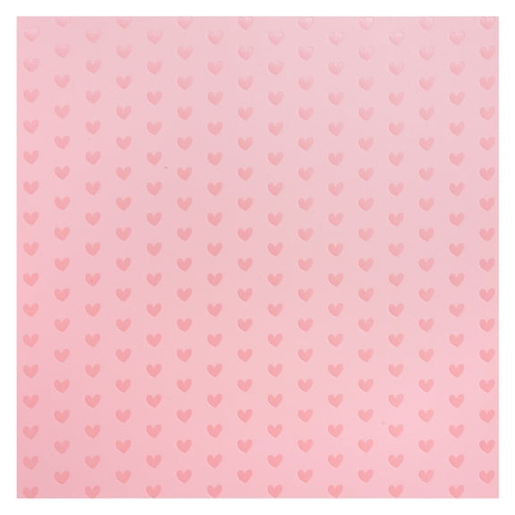 Recollections Pink Foil Heart Paper, 12" x 12", 30 Pack
