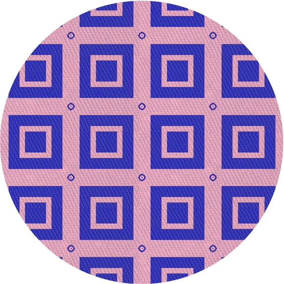 Ahgly Company Machine Washable Indoor Round Transitional Deep Mauve Purple Area Rugs, 3' Round