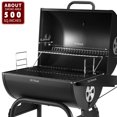 thumbnail image 2 of Parrilla de carbón DNKMOR tipo barril con mesa lateral, 500 pulg², 2 of 9