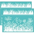 thumbnail image 1 of 2 plantillas autoadhesivas de 28 x 22 cm (11 x 8,6 pulgadas) para serigrafía con diseño de hierba. Plantillas reutilizables de malla para transferencia., 1 of 9