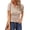 Beige, variant on Womens Tops Spring Summer Top Henley V Neck Short Sleeve Button Slim Fit Casual Ribbed Shirts Blouses Outfits