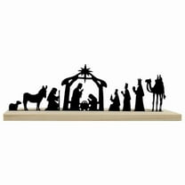 CoudarTitie Metal Nativity Set Nativity Scene Silhouette Decorative Desk Display Ornament for Office Holiday Party Mantel Christmas Decor