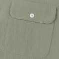 thumbnail image 7 of Men Henley Shirt Solid Color Cotton Linen Short Sleeve T-Shirts Band Collar Beach Vacation Pullover, 7 of 7