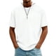thumbnail image 1 of Blusa y camisa de manga corta con cuello vuelto para hombre, color liso, informal, con solapa y cierre de cremallera de un cuarto, con bolsillo para hombre, top/camisa de manga corta con solapa para h, 1 of 7