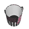 thumbnail image 3 of Fotbe Ribbon Breast Cancer Awareness Laundry Basket with Handles, Waterproof Large Laundry Hamper, Wash Bag for Corner Dorm, Rolling Laundry Basket with Handles-Medium, 3 of 8
