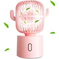 thumbnail image 3 of Lindo ventilador de escritorio pequeño mini ventilador de escritorio de oficina silencioso, rotación de 80 grados ventiladores portátiles USB 3 velocidades viento fuerte, suministros de oficina de ca, 3 of 4