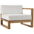 thumbnail image 3 of Ergode Upland Outdoor Patio Teak Wood 2-Piece Sectional Sofa Loveseat - Natural White, 3 of 5