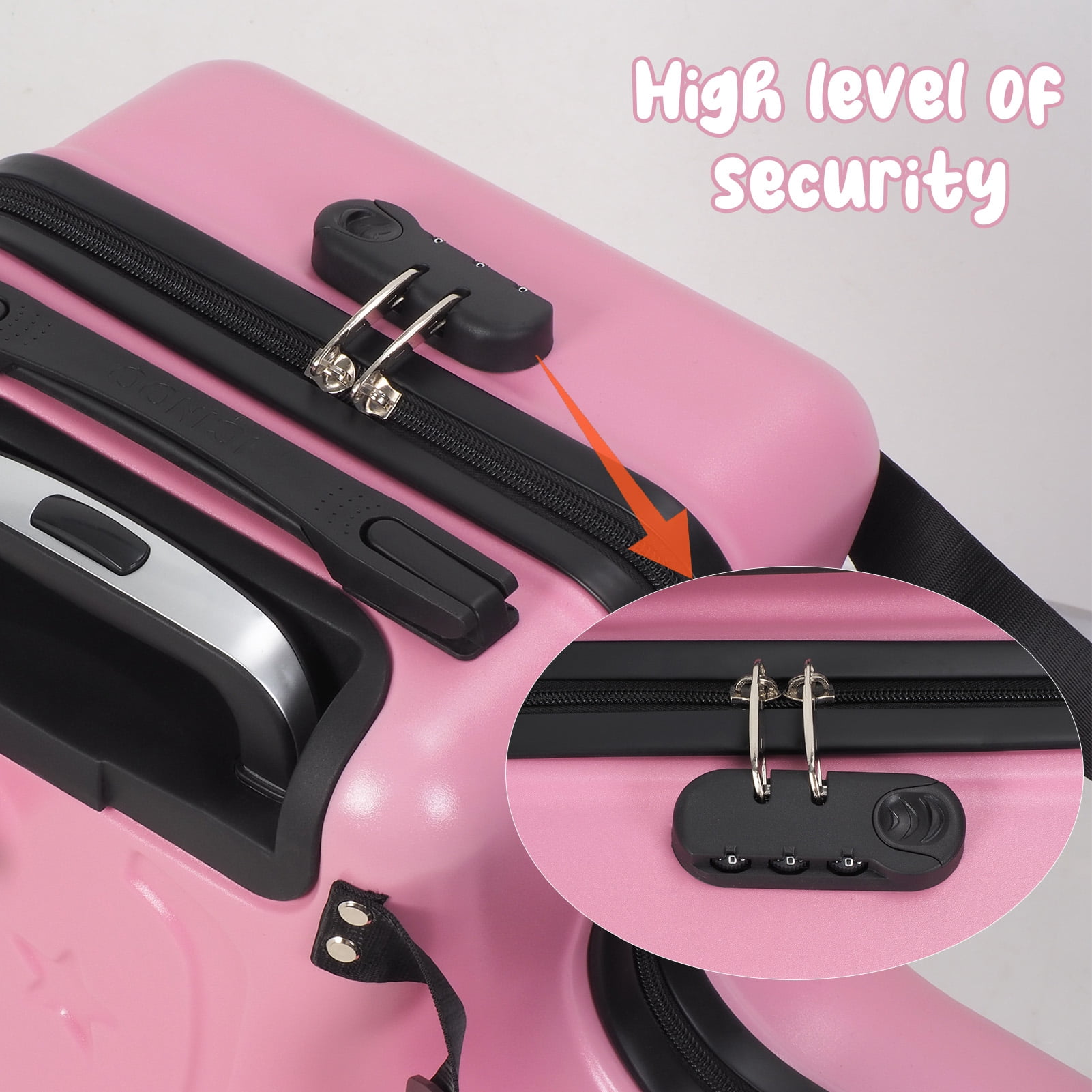 Suhire Kids Carry-on Luggage with Seat, 20 inch Children Travel Suitcase with Wheels and Safety Belt, Impact Resistant Rolling Suitcase