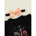 thumbnail image 6 of WIBACKER Newborn Baby Girl My 1st Halloween Skirt Outfit, Infant Pumpkin Dress, Toddler Romper Tutu Skirt Headband Set, 6 of 7