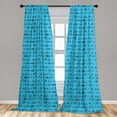 thumbnail image 5 of Ambesonne Cinema Curtains, Doodle Movie, Pair of 28"x95", Pale Blue and Black, 5 of 5