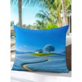 thumbnail image 6 of Outdoor Pillows Waterproof, Sky Blue Bedding Throw Pillows with Insert for Couch Sofa Bed, Natural Landscape Country Tree Flowers 18x18 Inch Pillowcases Decorative Camping Patio Pillow Set of 1, 6 of 8