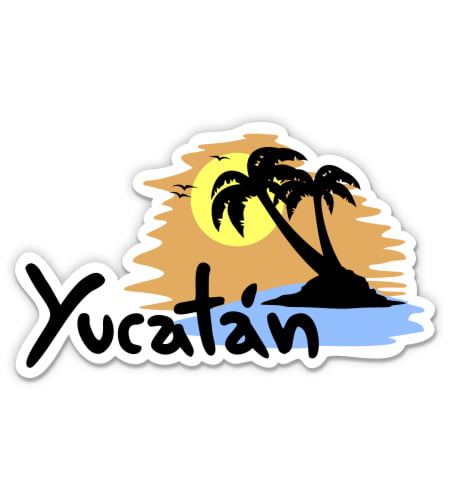 Yucatan Mexico Coat of Arms Decals Stickers Full Color/Weather Proof 3 Tall Set 2 PCS