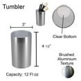 thumbnail image 2 of Evideco French Home Goods Noumea Silver Tumbler Only Rustic Shabby Chic ABS Plastic Bathroom Tumblers, 2 of 6