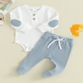 thumbnail image 3 of Baby Boys Pants Set  Long Sleeve Contrast Color Romper with Pants, 3 of 8
