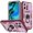 B-Rose/Pink, variant on JTCASES for iPhone 13 Pro Max Case, Sliding Camera Cover   Rotating Kickstand   Magnetic Car Mount   Inside Card Holder Bracket Shockproof Frame Anti-drop PC TPU Heavy Duty Protection, Black/Silver