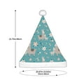 thumbnail image 3 of KLL Christmas Hats for Adults Plush Teal Mama Llama Print Santa Hat Xmas Fluffy Santa Claus Hat for Women Men, 3 of 6