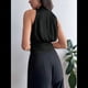 thumbnail image 4 of Blusas Plisadas Sin Mangas con Cuello en V para Mujer, Camisas Elegantes de Oficina. Negro M, 4 of 8