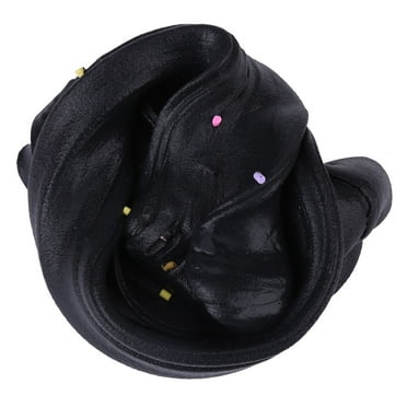 DIY Fluffy Slime Stress Relief Clay - Anxiety Reducer Toy in Black for Kids and Adults
