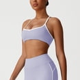 thumbnail image 5 of EaskTriop Women's Spaghetti Strap Sports Bra Padded Crop Tank Top Color-Block Wireless Yoga Workout Gym Fitness Activewear Bralette, 5 of 6