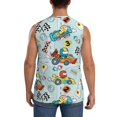 thumbnail image 4 of Bingfone Cartoon Car Racing Pattern Men's Tank Tops Workout Sleeveless Tee Shirts Running Beach Tanks for Men-3X-Large, 4 of 7