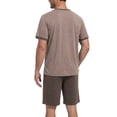 thumbnail image 2 of GENTS BLISS Men Pajamas Set Crewneck 2 Piece Set Short Sleeve Shirt with Color Block Pocket and Soft Shorts Loungewear, 2 of 11