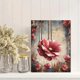 thumbnail image 2 of Qisvanset 12x16 Inch 2D Flat Framed Canvas Art, Earth Tone Carousel Horse Watercolor Muted Pink Girl Nursery Wall Art, 2 of 5