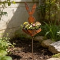 thumbnail image 6 of pdqouc 35 Inch Easter Metal Bunny Planter Garden Stake, Rustic Patina Finish Decorative Stake, Ideal for Outdoor Garden Yard, Perfect for Small Flowers Spring Display Decor, 6 of 7