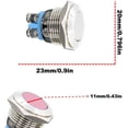 thumbnail image 4 of Momentary Metal Push Button Switch 12V 8PCS 16mm for Marine Waterproof Car RV Truck Boat, 4 of 9