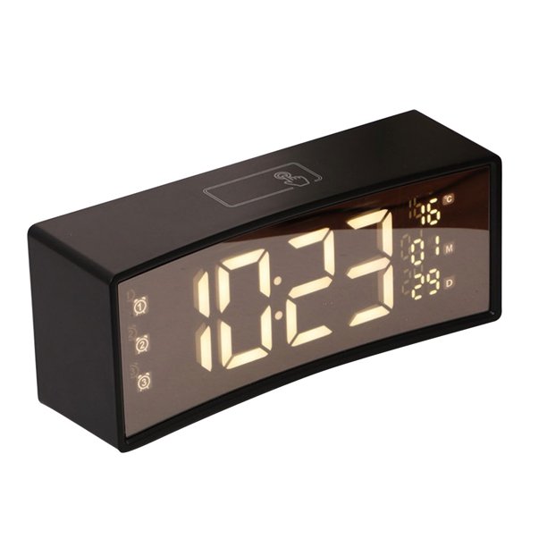 Reloj despertador LED digital Reloj de Medidor de temperatura interior Banco de energía de para decoración de oficina en Baoblaze Reloj despertador digital 3D