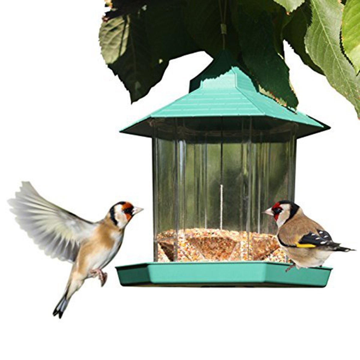 PetsN'all Gazebo Birdfeeder Transperant Hanging Wild Birdfeeder for Garden Back Deck Yard... by PetsN'all
