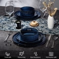 thumbnail image 4 of Onader Dinnerware Set for 6, 18-Piece Plates and Bowls, Stoneware Dishes Sets for Home Restaurant, Microwave and Dishwasher, Starry Blue, 4 of 7