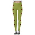 thumbnail image 4 of Fiaer Christmas Leggings for Women Trendy Plus Size Glass Printed Yoga Pants High Waisted Slim Fit Funny Graphic Workout Trousers Green XL, 4 of 5