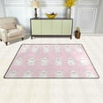 thumbnail image 3 of SKYSONIC Lightweight Soft Area Rugs White Bear On Pink Floor Mat for Kids Playing Room Hardwood Floor Living Room Nursery Rugs, 60x39 in, 3 of 6