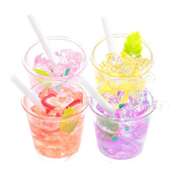 FRCOLOR 4pcs Miniature Barrel Drink Cup Wine Bottle Summer Accessories Keychain For Travel Parties Keychains Backpack Charms Purse Accessories