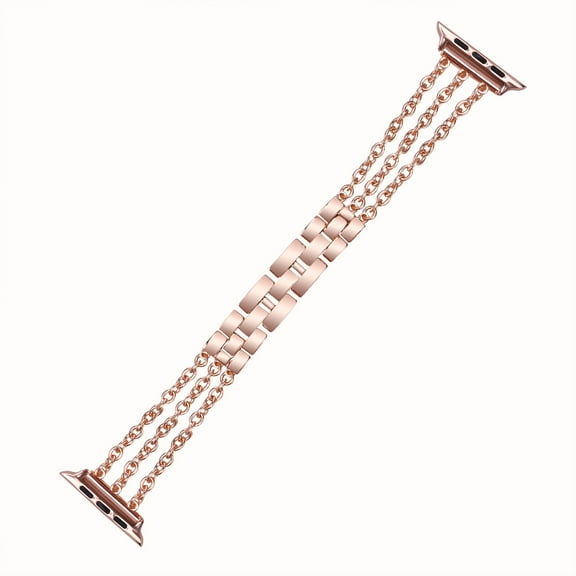 Worryfree Gadgets Metal Bands Compatible with Apple Watch Band 38/40/41mm Dressy iWatch Strap, Rose Gold