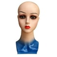 thumbnail image 3 of Cabeza de Maniquí Calva Femenina jinwen Soporte para Peluca Tela Azul, 3 of 8