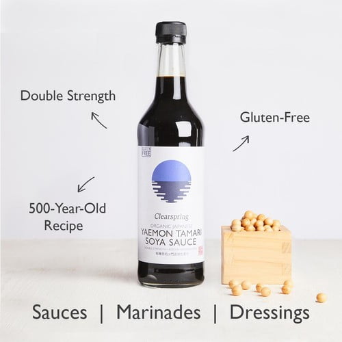 Clearspring Organic Yaemon Tamari Soya Sauce 500ml, British Import (Pack of 2)