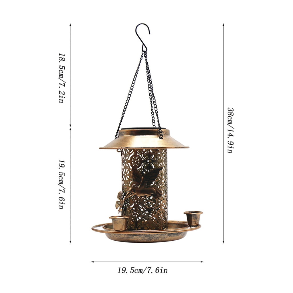 BQBQERT Solar Bird Feeders Outdoors Hangings Squirrels Hummingbirds Feeders Hummingbirds Water Bottle Iron Bird Feeders