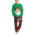 thumbnail image 2 of Uaswgudfs Christmas Dad Pajamas Set, Family Matching Santa & Plaid Snowflake Print Long Sleeve Round Neck Top with Dual Pocket Pants, Festive Holiday Sleepwear Loungewear for Men, 2 of 9