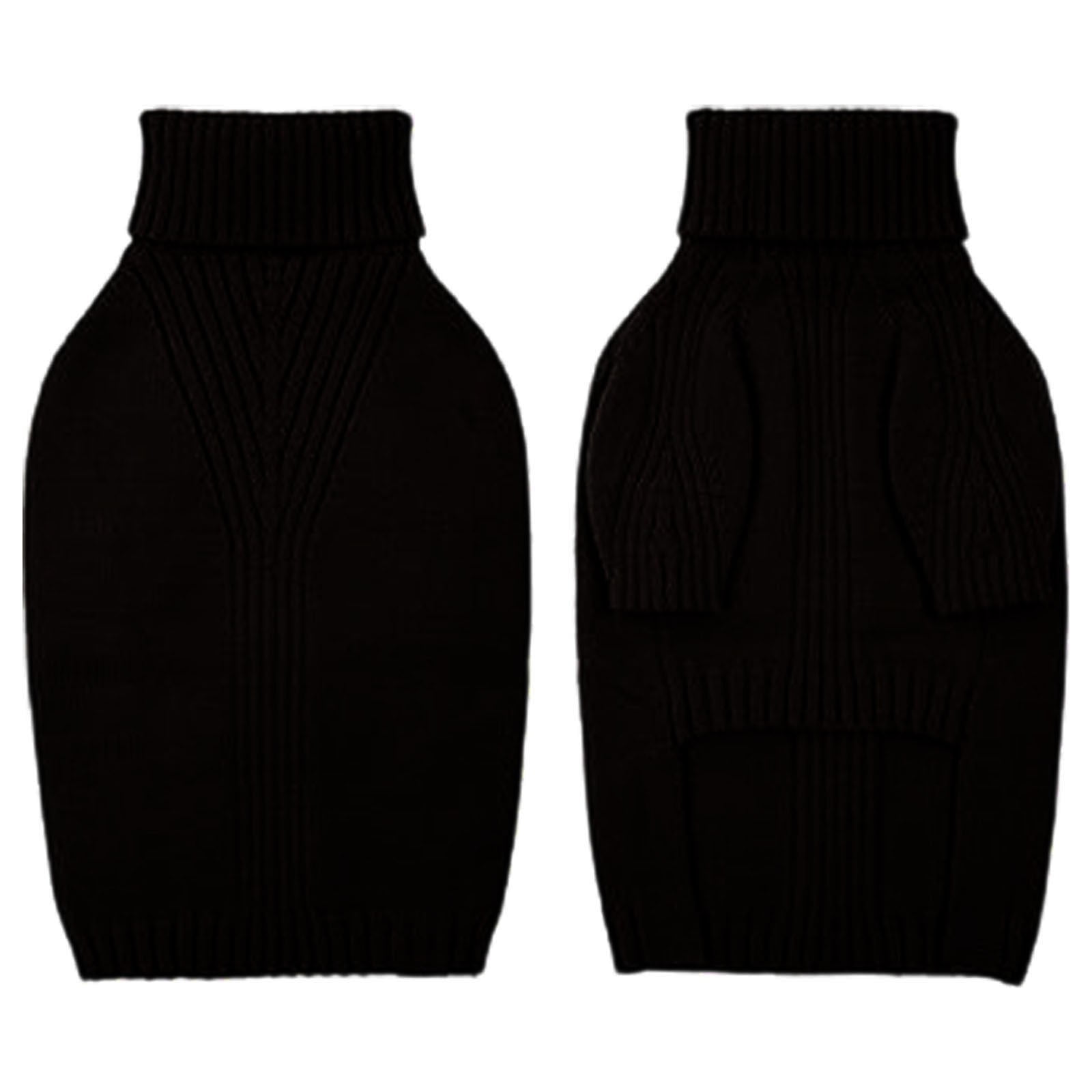 Qyaukm Dog Sweater,1Pc Thermal Knit Big Dog Sweater,Pet Turtleneck Doggy Sweatshirt for Extra Large Dogs Boy Girl,Stretchy Large Dogs Cold Weather Outfit Pitbull Clothes, Black L