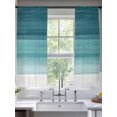 thumbnail image 2 of Teal Turquoise Ombre Sheer Curtains 63 Inch Length 2 Panels Set, Modern Abstract Gradient Lines Voile Window Treatment Rod Pocket Curtains Sheers Drapes for Bedroom/Living Room/Kitchen 52x"63"x2, 2 of 7