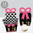 thumbnail image 3 of Big Dot of Happiness Chic 13th Birthday - Pink, Black and Gold - Square Favor Gift Boxes - Birthday Party Bow Boxes - Set of 12, 3 of 8