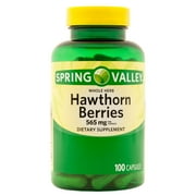 Spring Valley Whole Herb Hawthorn Berries Dietary Supplement Capsules, 565 mg, 100 Count