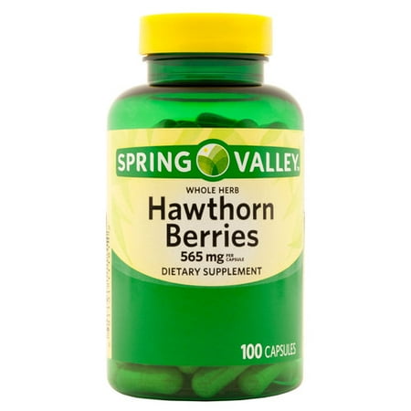 Spring Valley Whole Herb Hawthorn Berries Dietary Supplement Capsules, 565 mg, 100 Count