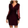 thumbnail image 1 of TOWED22 Robe Formelle pour Femmes Robe Longue Maxi à Épaules Dénudées à Col en V Froncée Fendue Moulante de Soirée Formelle (Violet m), 1 of 6
