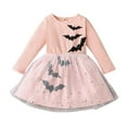 thumbnail image 3 of LILIYA Pumpkin Ghost Tutu Skater, A-Line Swing for Girls with Moon, Soft Tiered for Thanksgiving and Family Event, 3 of 8