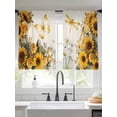 thumbnail image 2 of Farmhouse Sunflower Sheer Curtains 54 Inch Length 2 Panels Set Window Treatments, Vintage Daisy Butterflies Rustic Burlap Rod Pocket Semi Curtains for Living Room/Bedroom/Kitchen Décor, 104"W x 54"L, 2 of 7