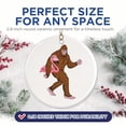 thumbnail image 2 of Sasquatch Carrying A Flamingo Christmas Ornament - Funny Quirky Bigfoot - Neanderthal - 2.8" Round Ornament - Gold String Included - UV Printed Design - Glossy Ceramic - BMCO0818, 2 of 7