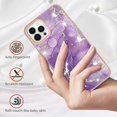 thumbnail image 2 of Funda de TPU de mármol para iPhone 14 Pro, púrpura 002, 2 of 5